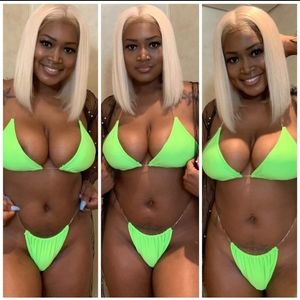 Green triangle bikini